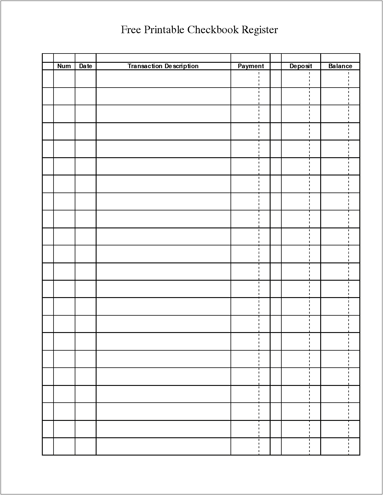 Business Check Register Template Free Download Excel