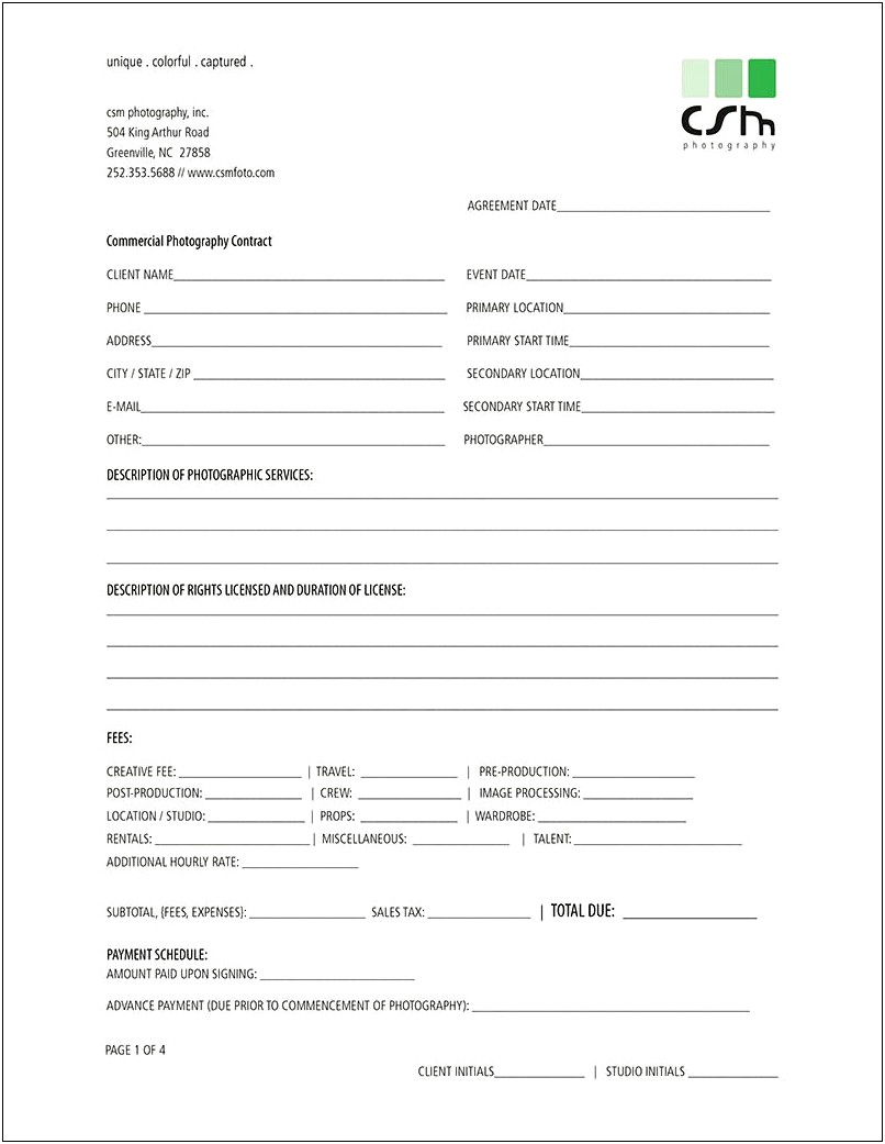 Business Contract Template Free For Wedding Supplies