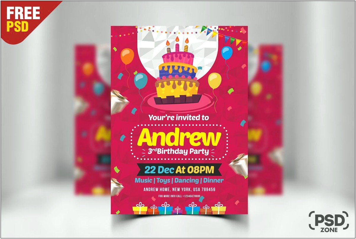 Business Invitation Card Template Psd Free Download