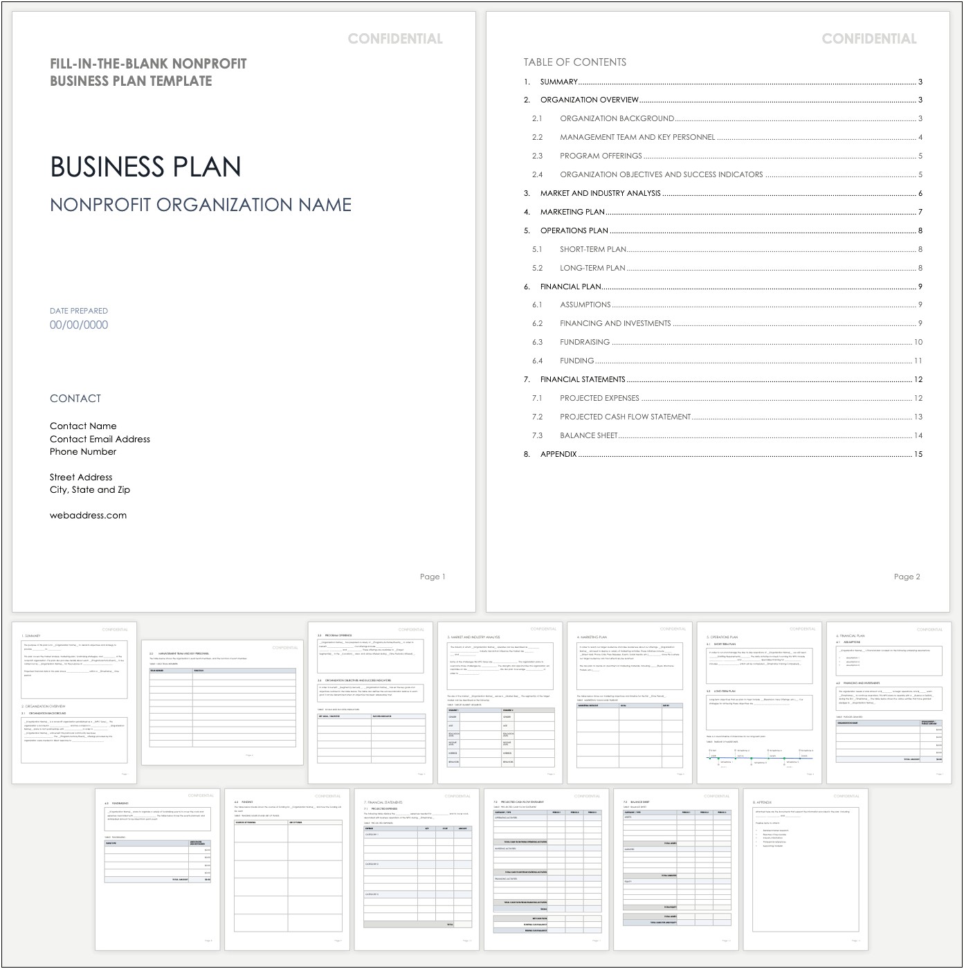 Business Plan For Non Profit Free Template