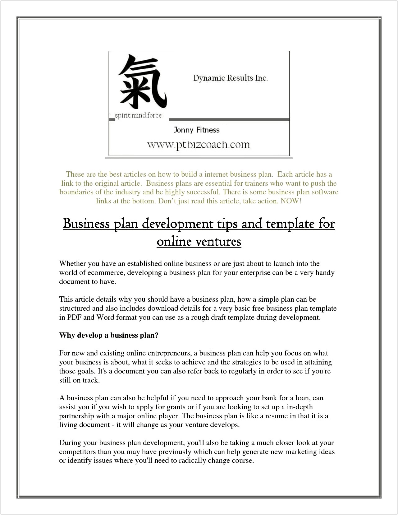 Business Plan Templates Available For Free Online