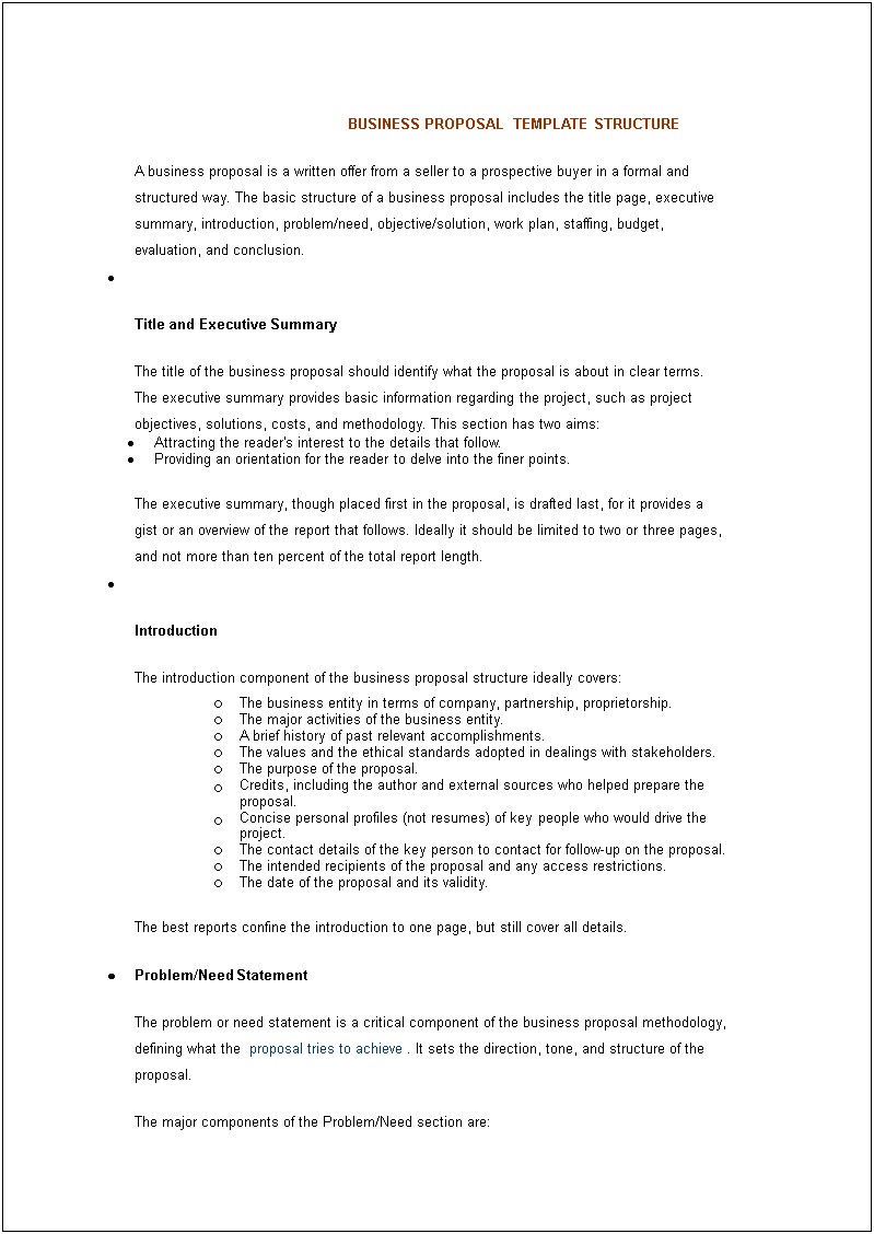 Business Proposal Template Free Download Doc