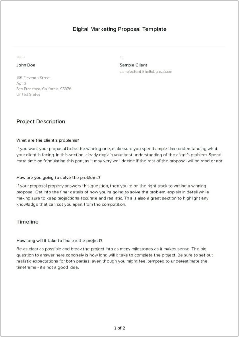 Business Proposal Template Pdf Free Download