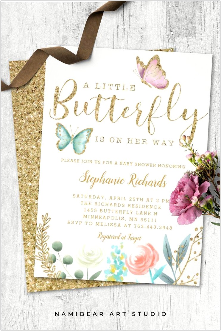 Butterfly Baby Shower Invitations Templates Free
