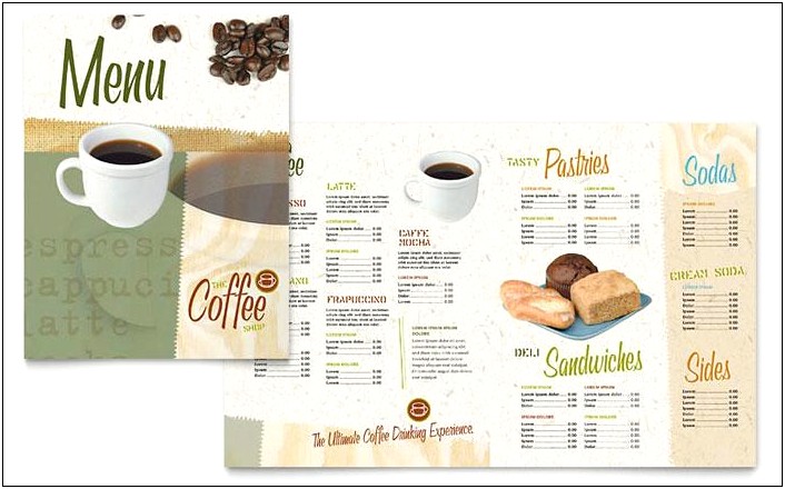 Cafe Menu Templates Free Download For Publisher