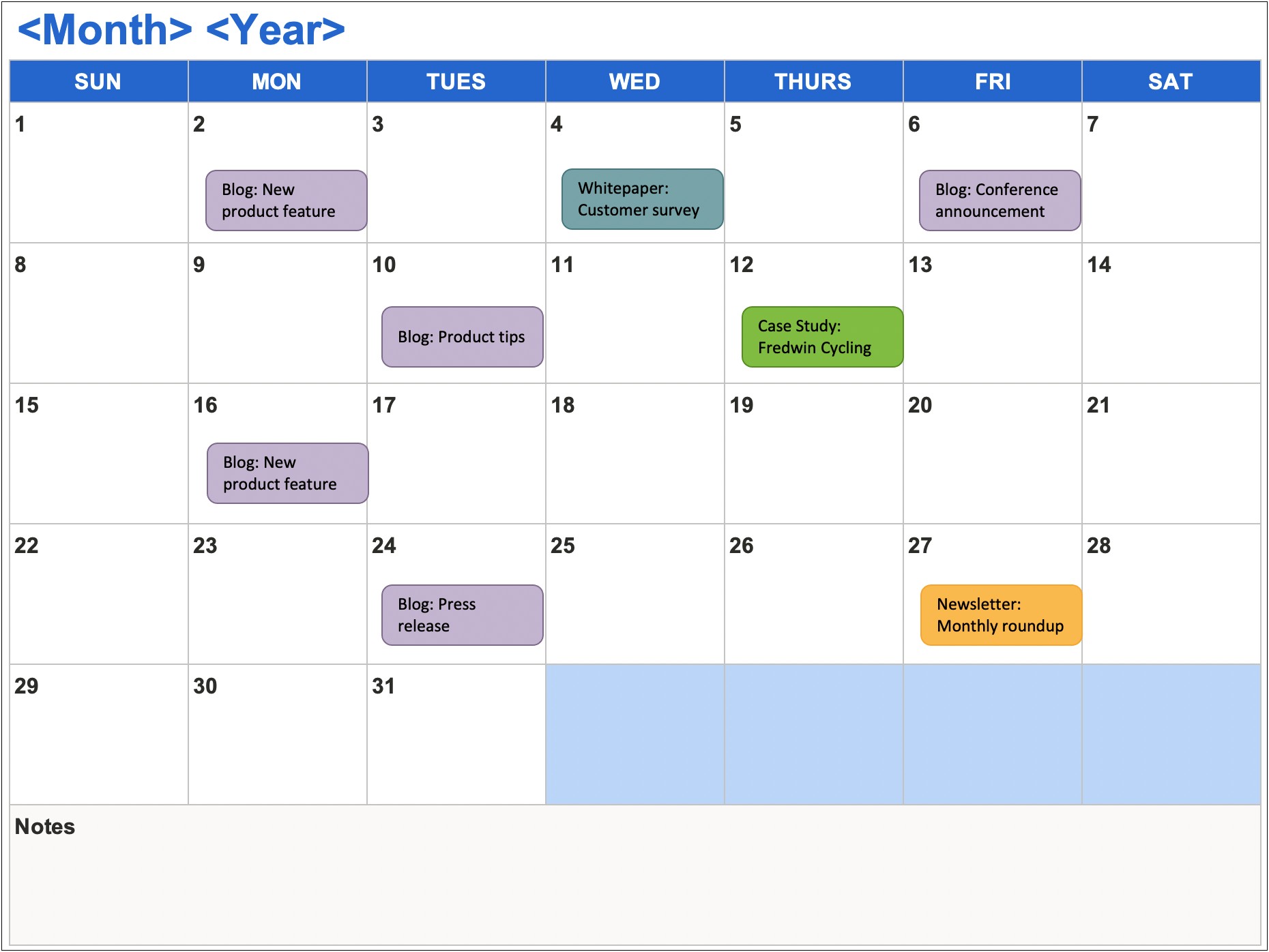 Calendar For Events Template Free Sample