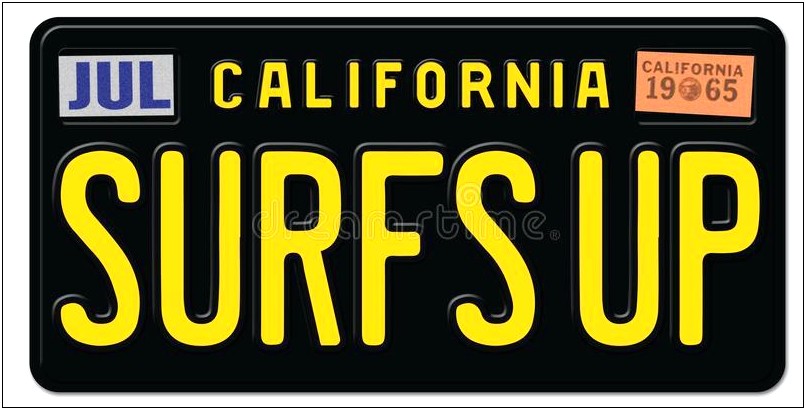 California License Plate Photoshop Template Free
