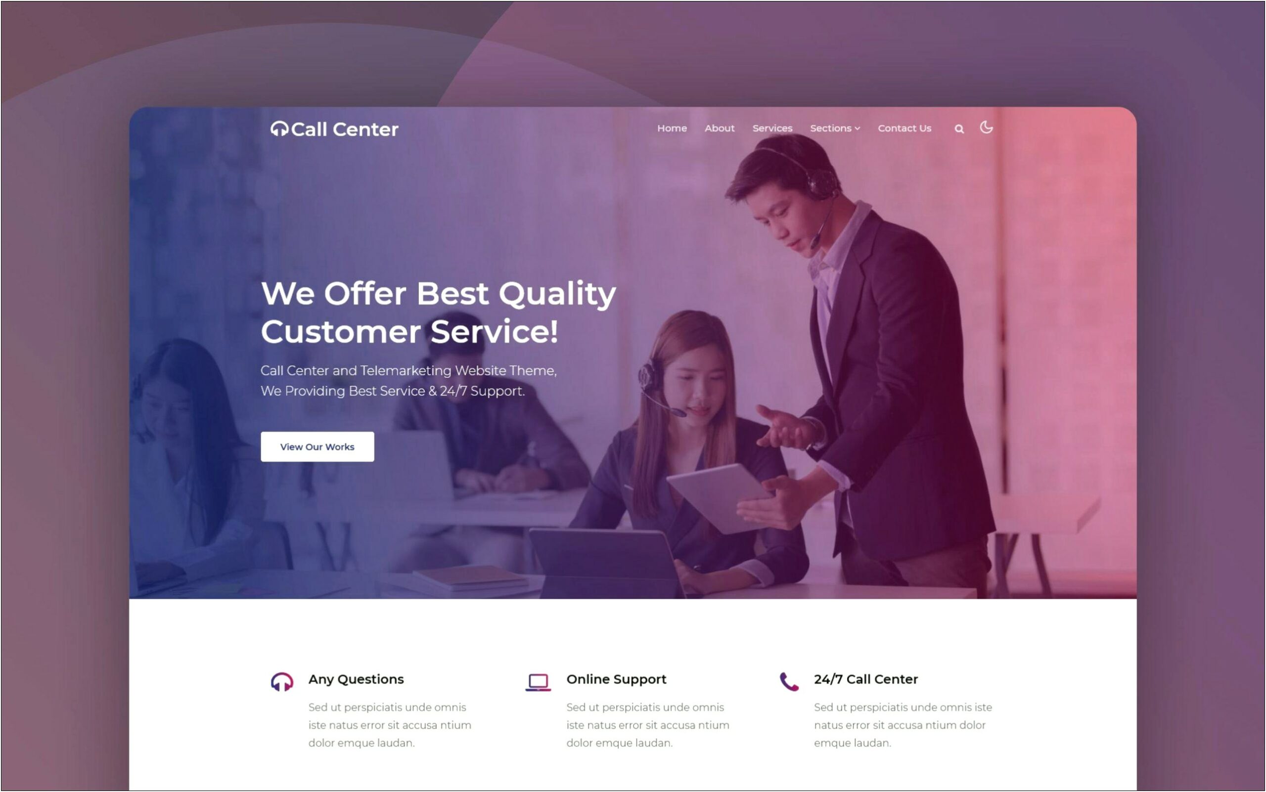 Call Center Html Templates Free Download