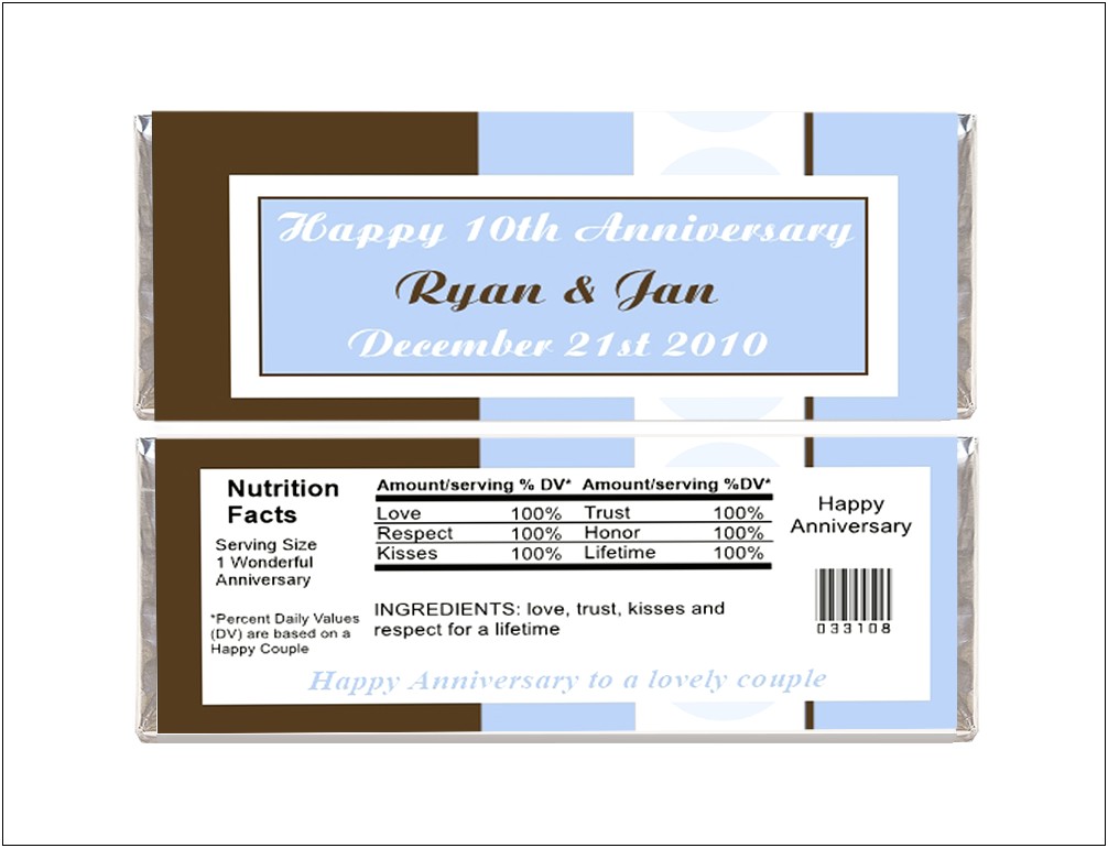 Candy Bar Wrapper Birthday Template Free