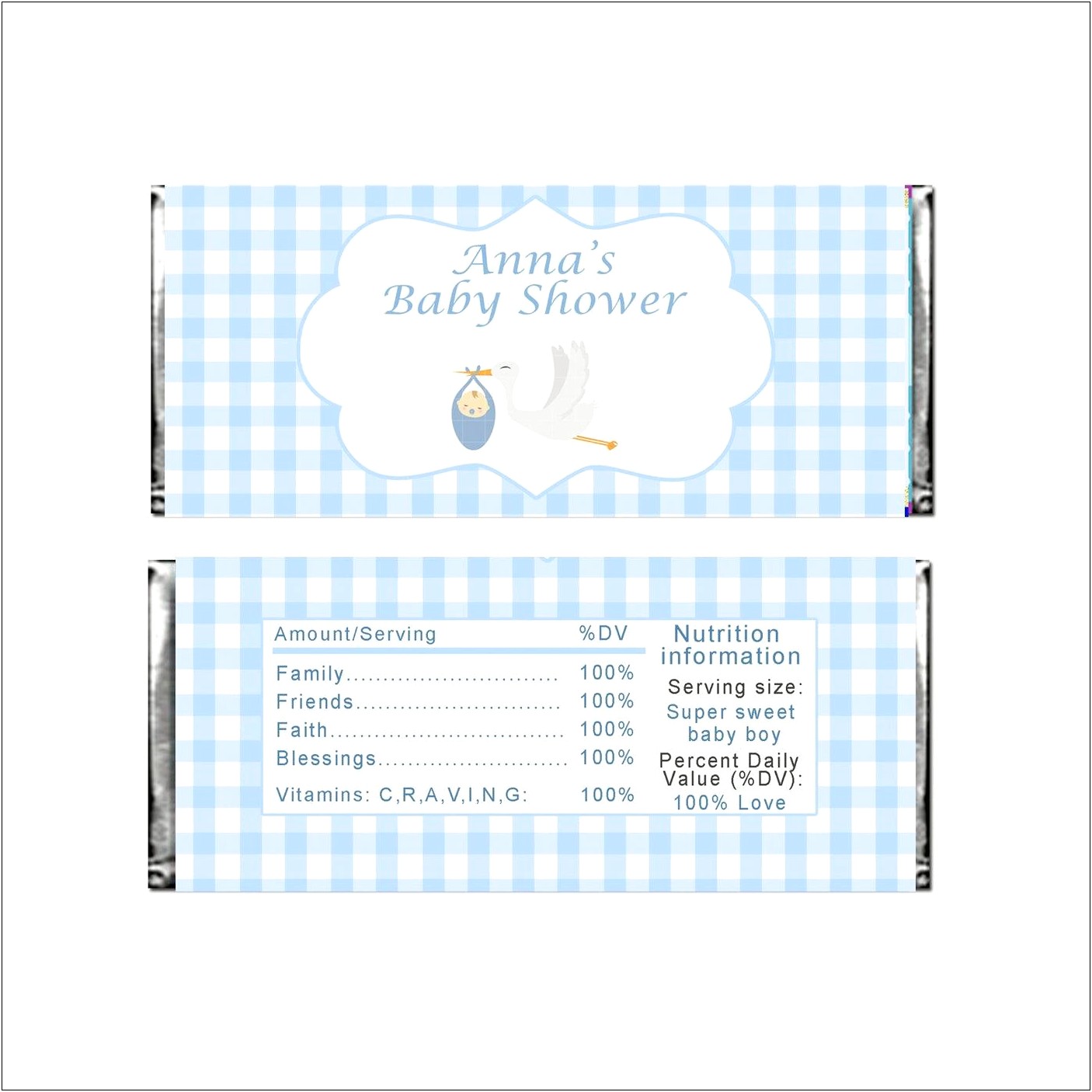 Candy Wrapper Baby Shower Free Template