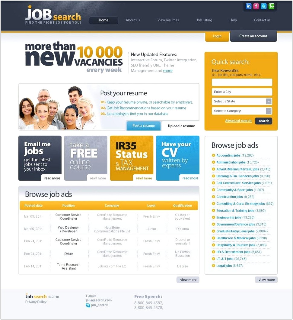 Careers Job Portal Template Free Download