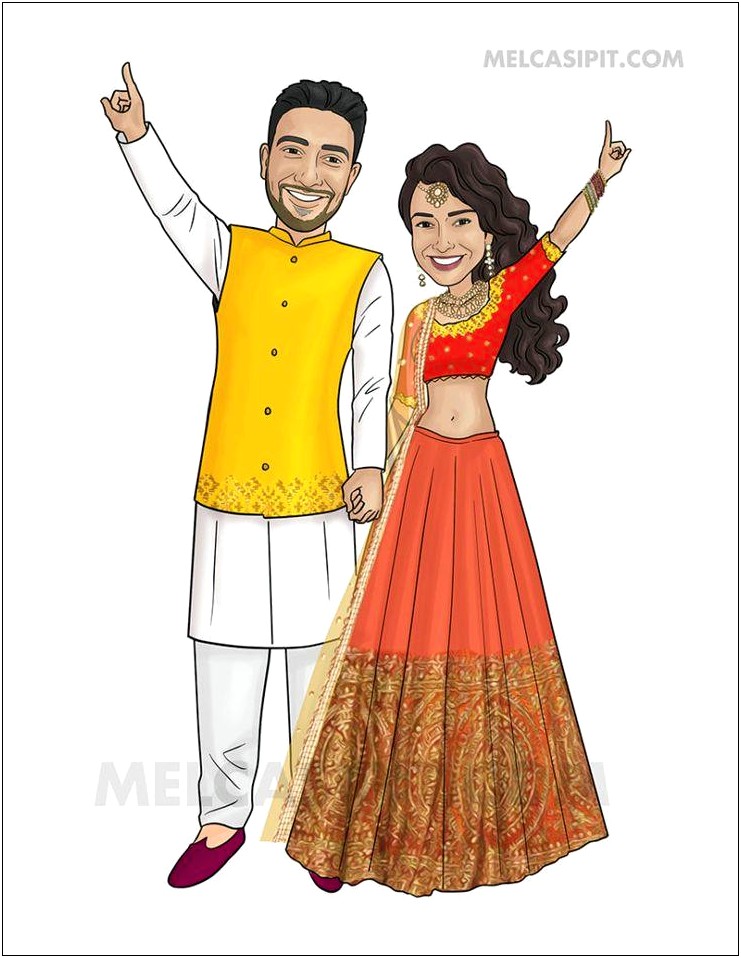 Caricature Indian Wedding Invitations Online Free