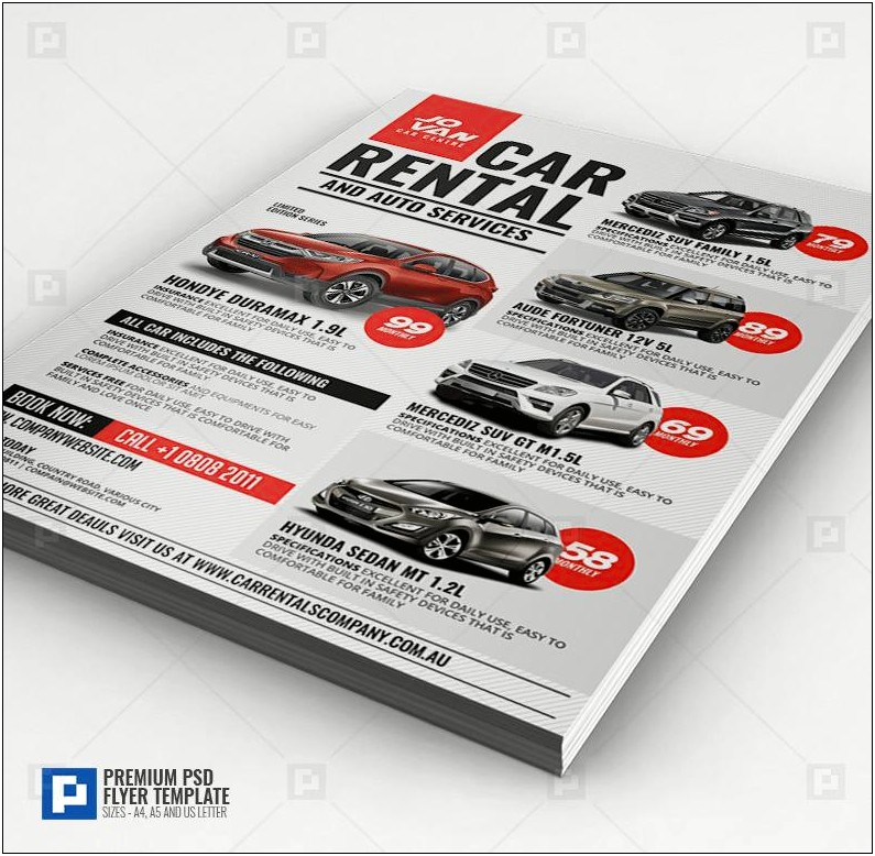 Cars Rental Flyer Free Psd Template