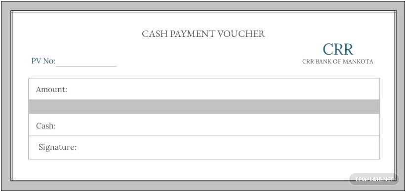 Cash Payment Voucher Template Excel Free Download