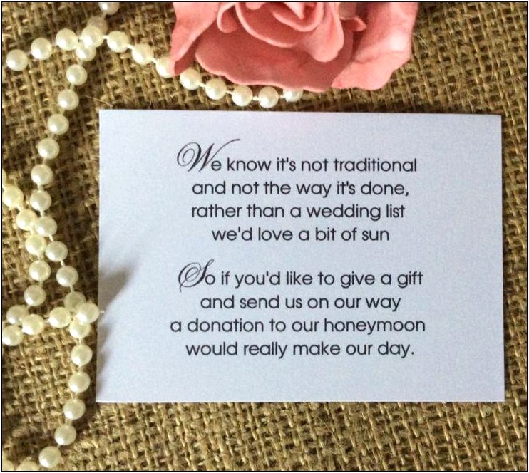 Cash Wedding Gift Poems To Go With Invitations