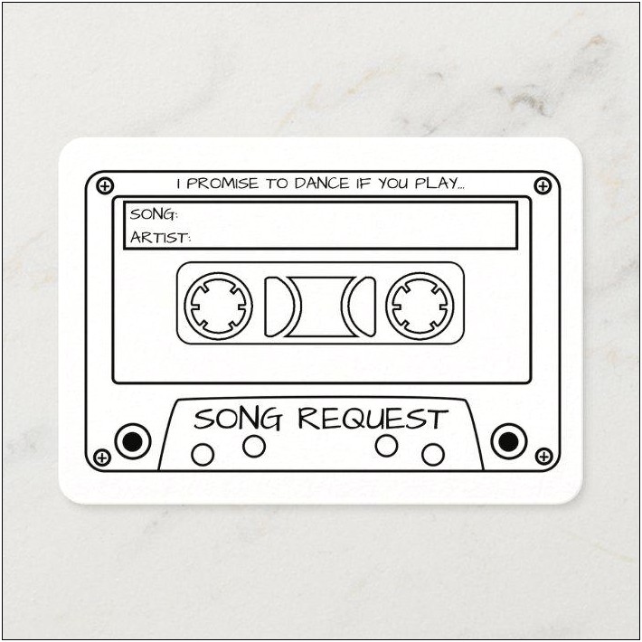 Cassette Tape Song Request Template Free