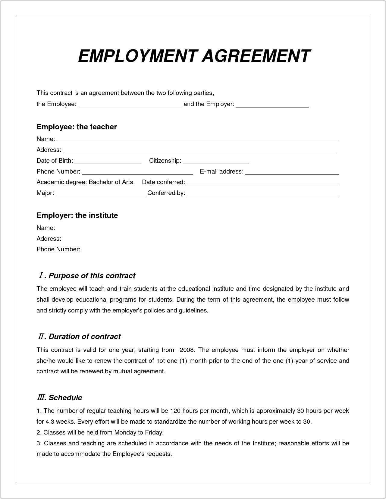 Casual Employment Contract Template Nz Free