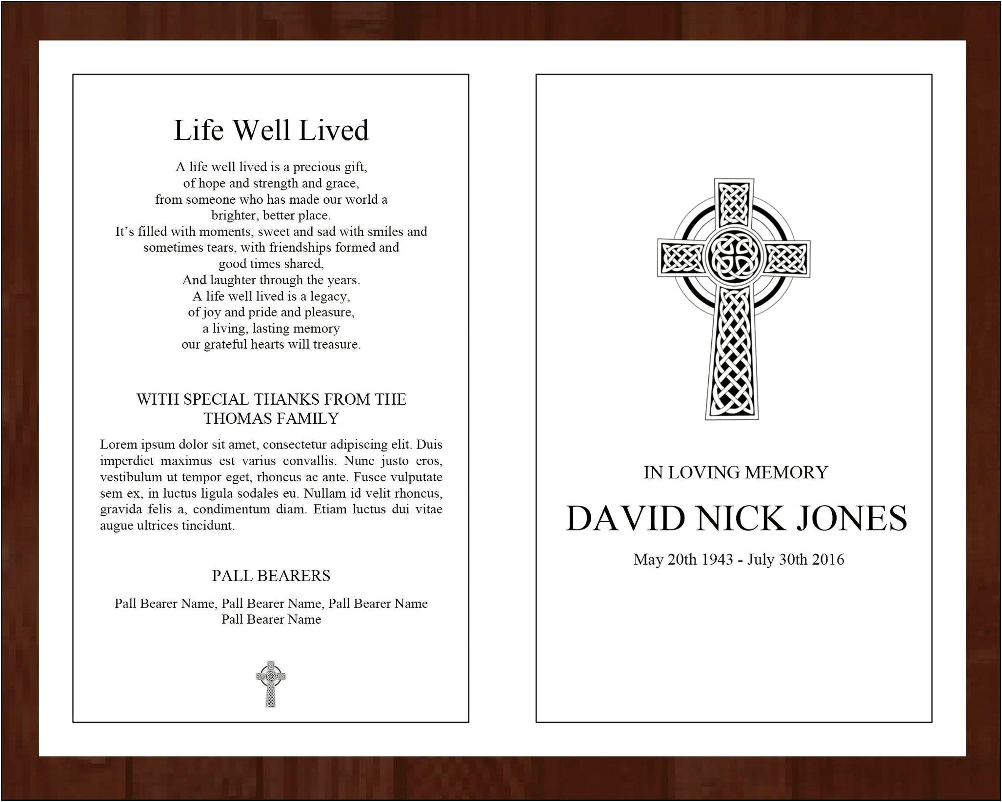 Catholic Funeral Program Template Free Easy To Follow