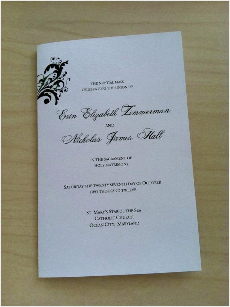 Catholic Wedding Ceremony Booklet Template Free