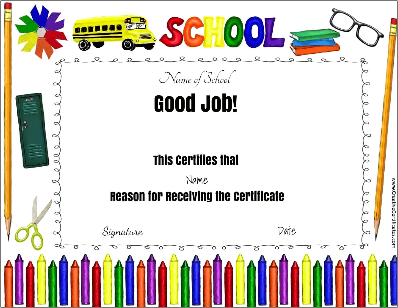Certificate Of Appreciation Kid Template Free Download