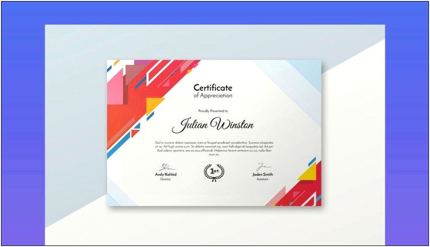 Certificate Of Appreciation Template Free Download Ppt
