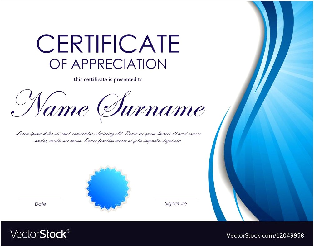 Certificate Of Appreciation Template Free Dxf