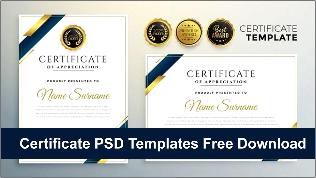Certificate Of Appreciation Template Psd Free