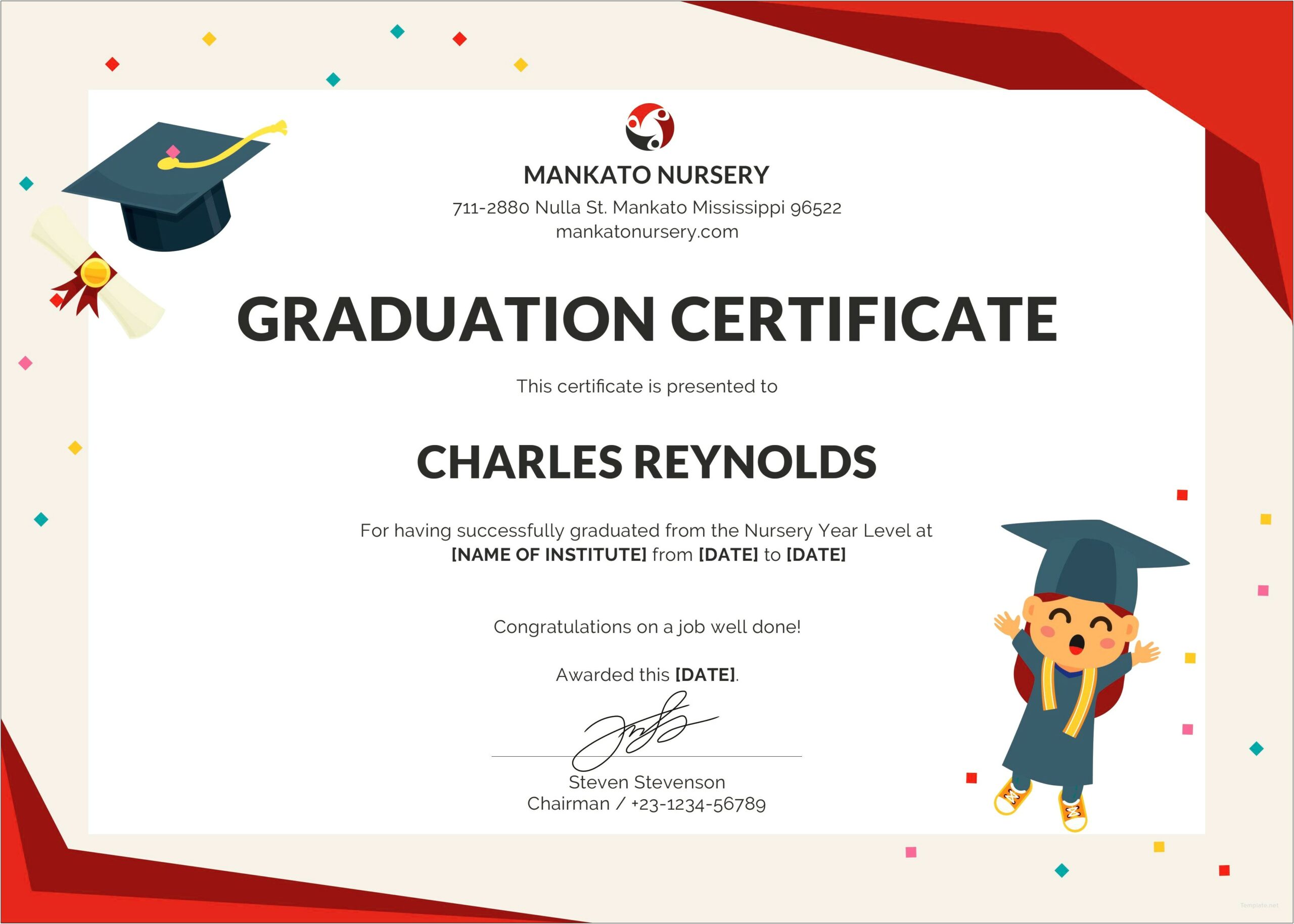 Certificate Of Graduation Template Free Download