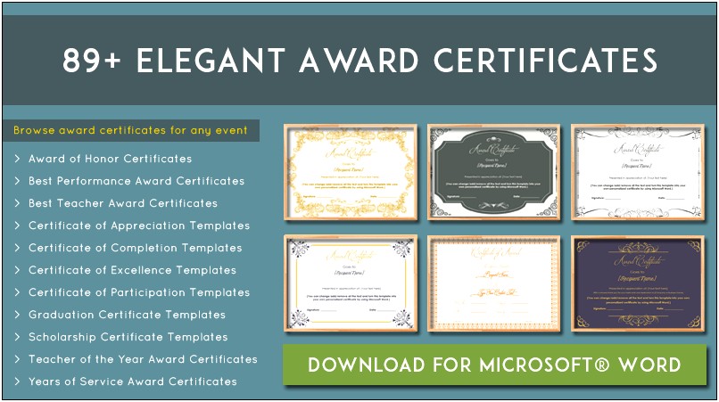 Certificate Of Participation Templates Free For Word