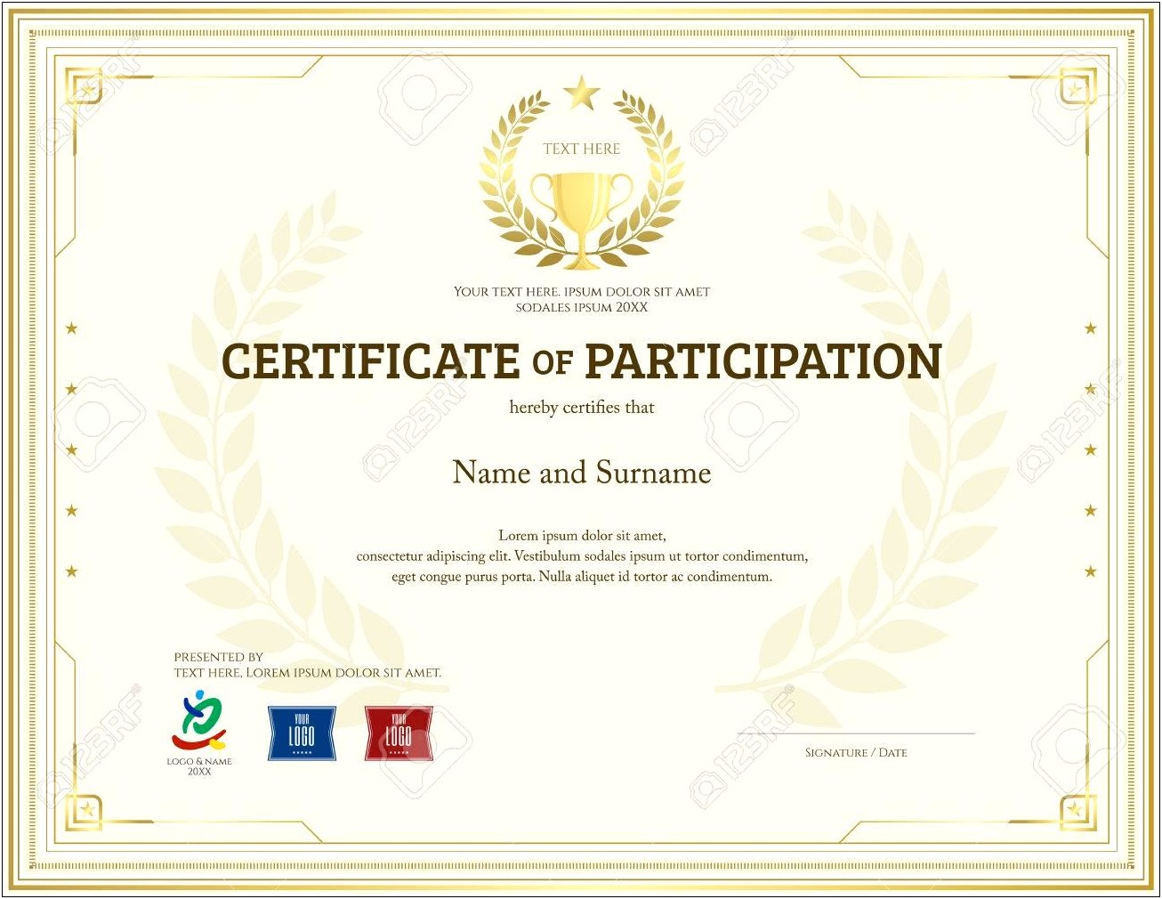 Certificate Of Participation Without Name Free Template
