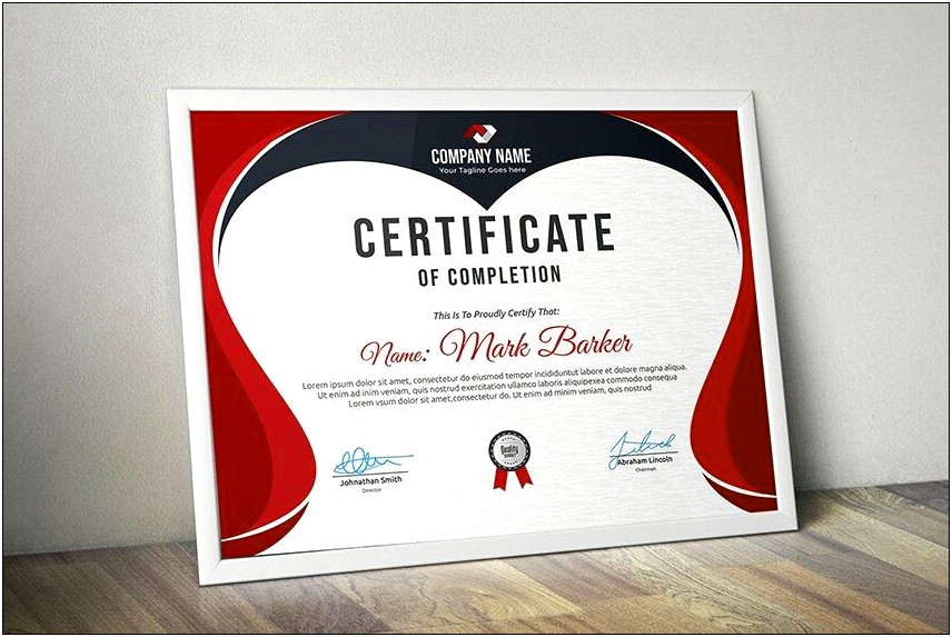 Certificate Of Training Template Word Free