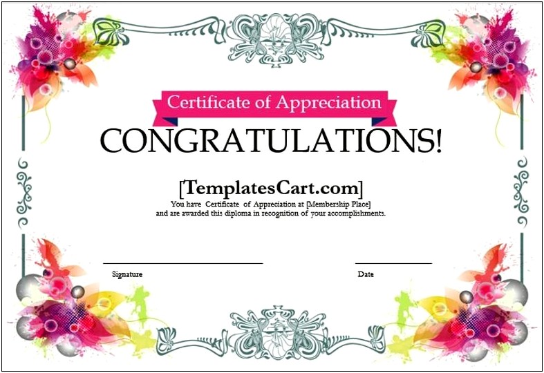 Certificate Template Free Download Microsoft Word
