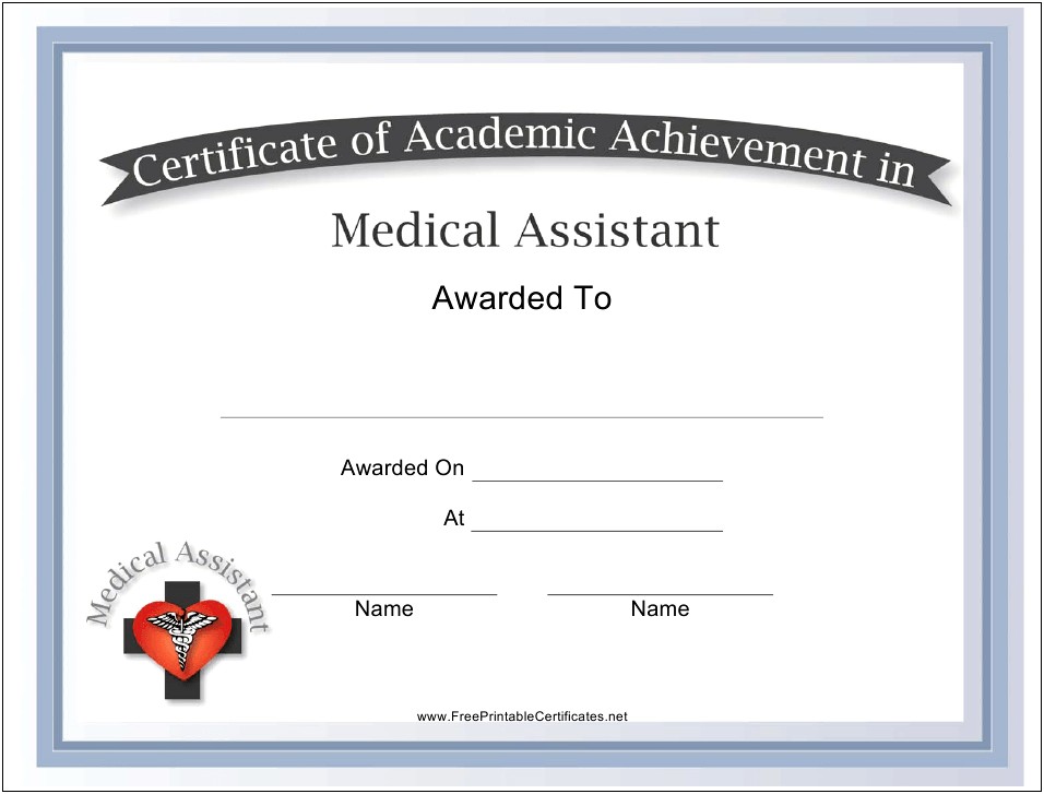 Certificate Template Free That Says Medical