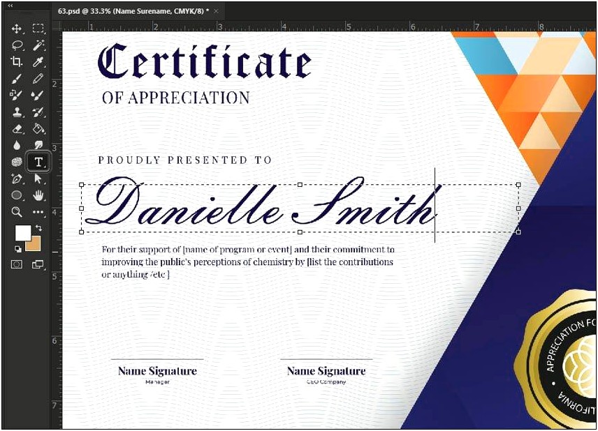 Certificate Template Psd File Free Download