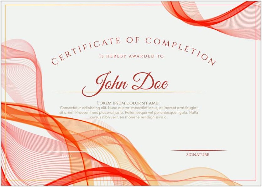 Certificate Template With Red Details Free Download