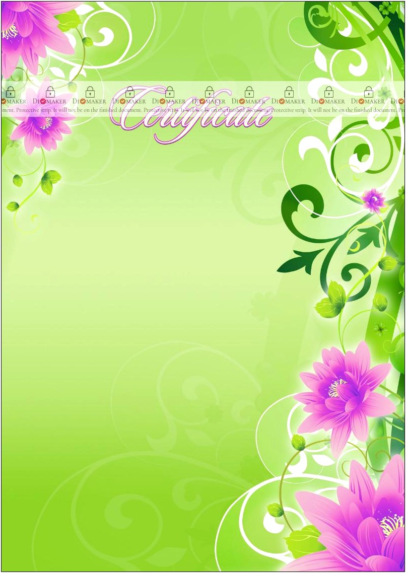 Certificate Templates Free Purple And Green