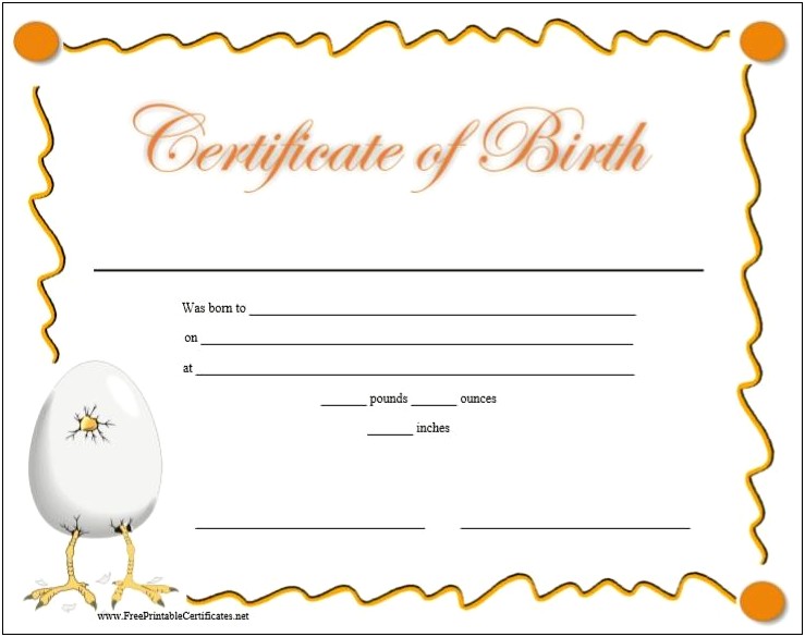 Certificate With 2 Birds Template Free