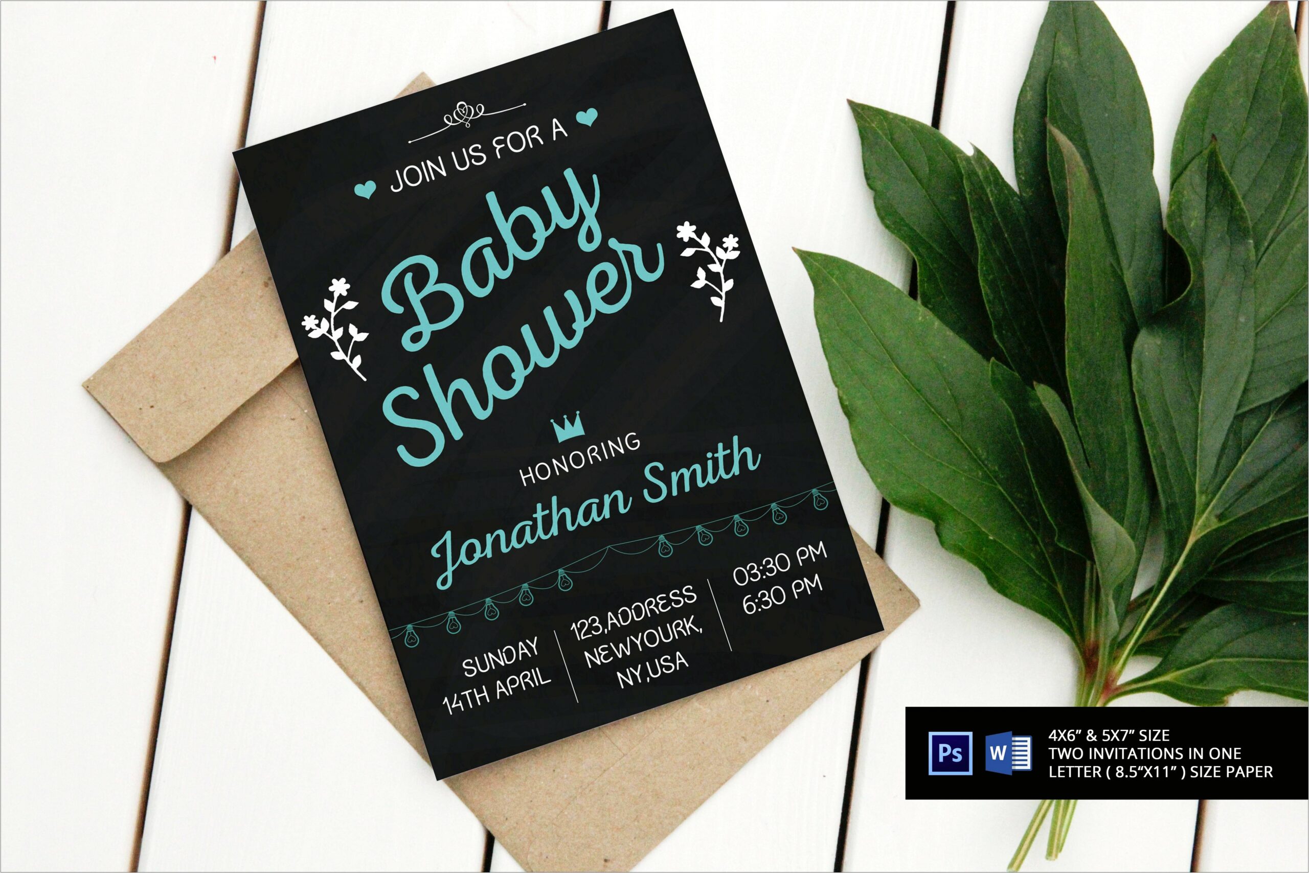 Chalkboard Baby Shower Invitation Templates Free