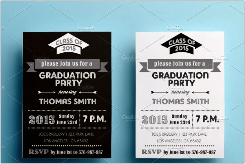 Chalkboard Design Graduation Invitation Templates Free