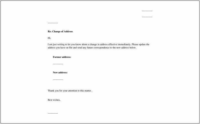 Change Of Address Letter Template Free Download