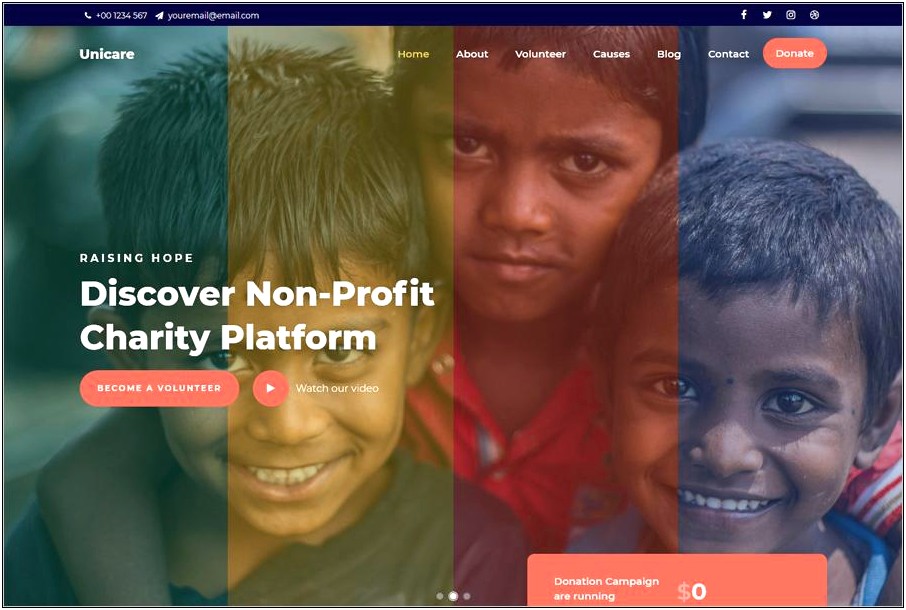 Charity Nonprofit Ngo Fundraising Html Template Free Download