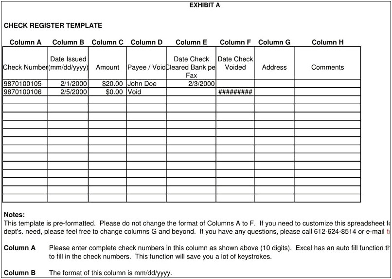 Check Register Template Excel 2007 Free