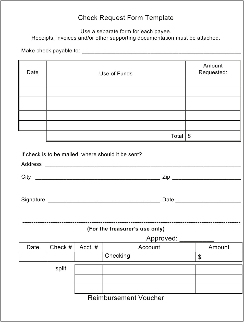 Check Request Form Template Excel Free