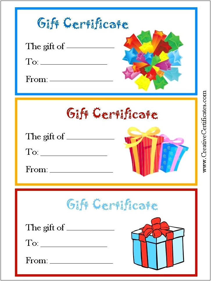 Child Care Gift Certificate Template Free