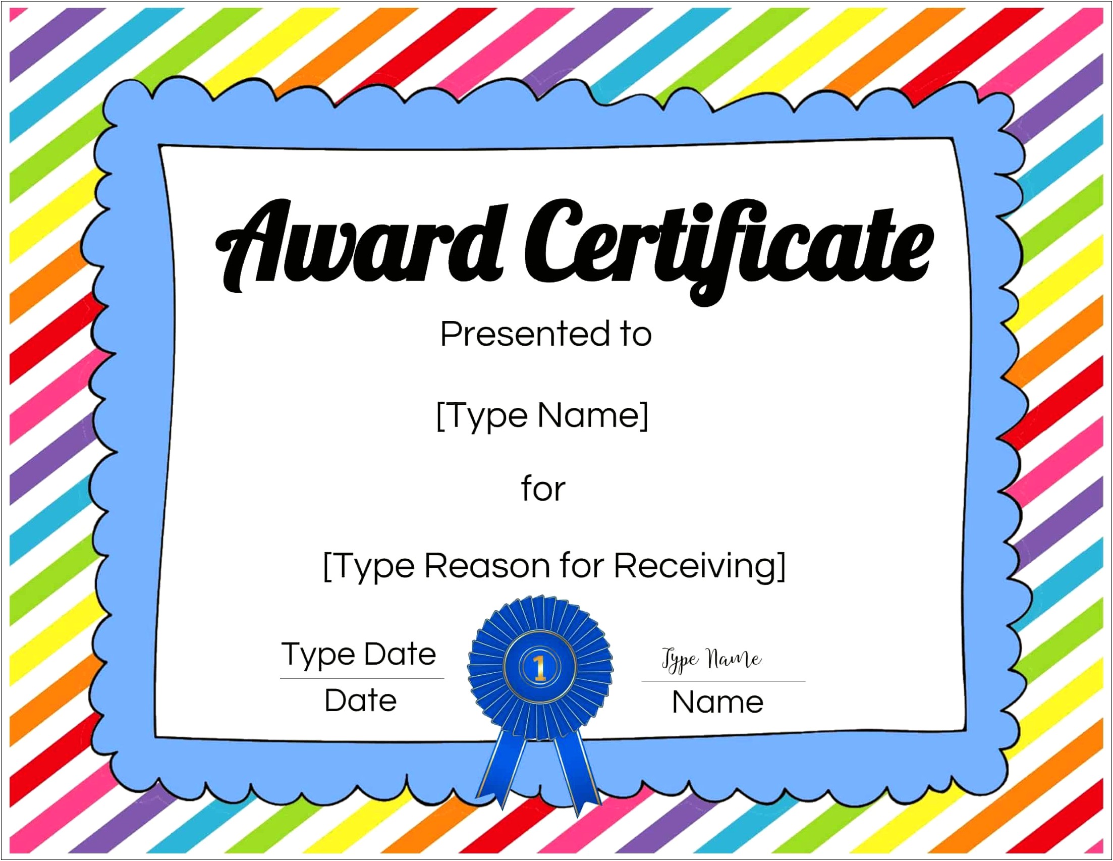 Children's Award Certificates Templates Free