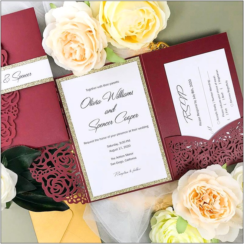 Chocolate Brown And Champagne Wedding Invitations