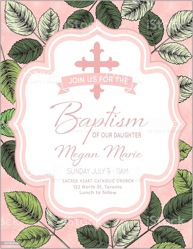 Christening Invitation For Baby Girl Free Template