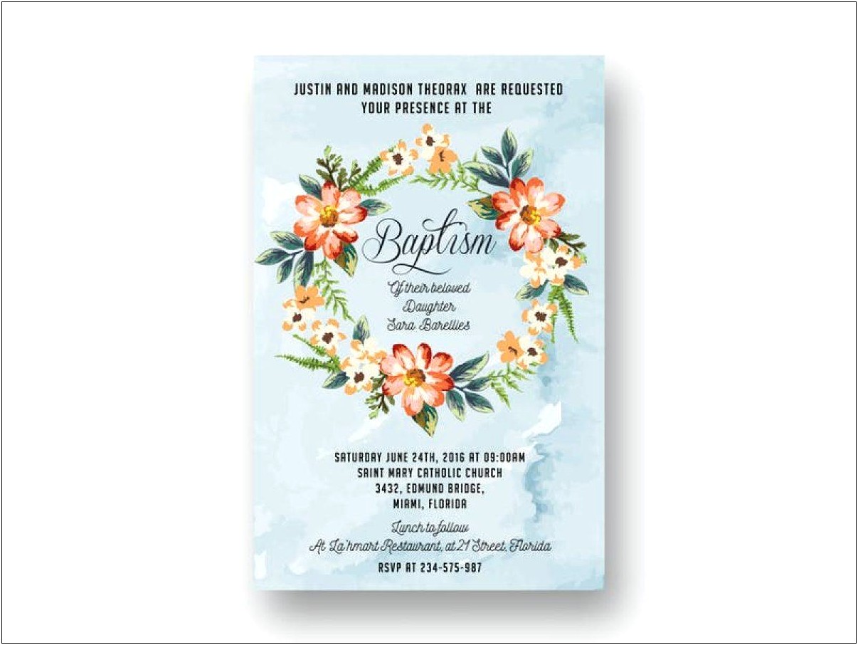 Christening Invitation Template Psd Free Download