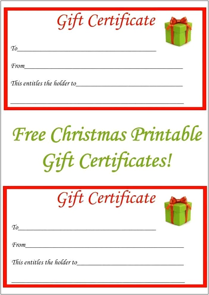 Christmas Gift Certificate Template Free Google Docs