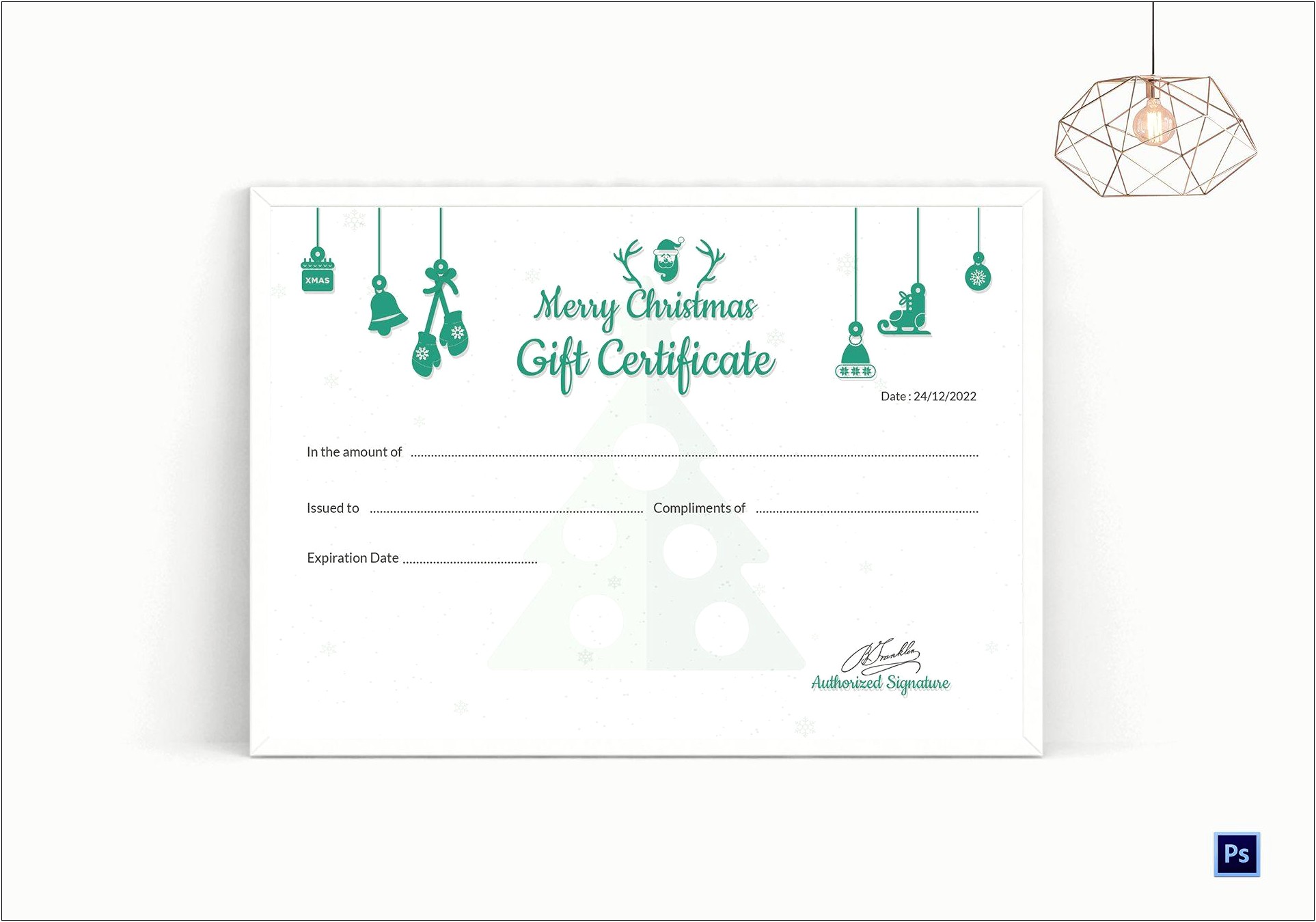 Christmas Gift Certificate Template Free Photoshop